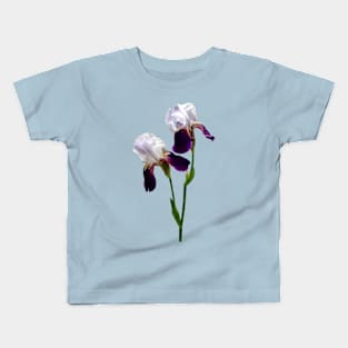 Twin Irises Maroon and White Kids T-Shirt